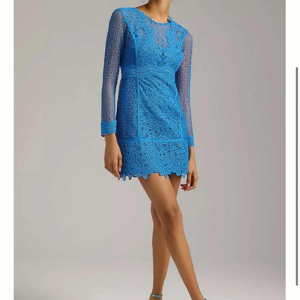 Anthropologie | Dresses | Anthropologie Sheer Lace Blue Mini Dress | Poshmark Anthropologie | Dresses | Anthropologie Sheer Lace Blue Mini Dress | Poshmark